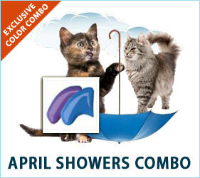April showers may bring May flowers, but you and your cat don't have to wait to enjoy the lovely colors of Spring when you use the April Showers Combo.