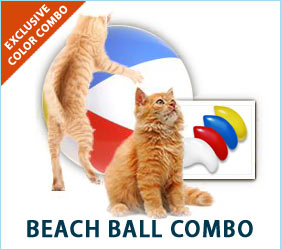 While sporting our Beach Ball Combo nail caps, your cat can dream about chasing and batting at colorful balls all day long.