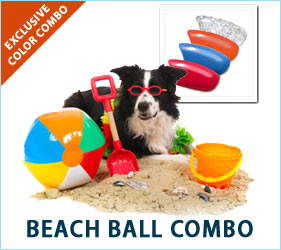 When your dog heads out for a walk in this nail combo, thoughts of a colorful beach ball glinting in the summer sun will put a spring in both your steps.