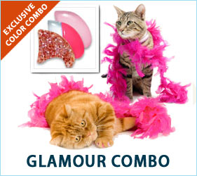 All cats are glamorous, but yours will really be able to show her Hollywood side in our Glamour Combo nail caps.