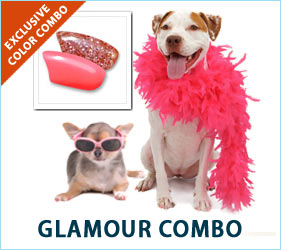 Your little furry movie star will be ready for Hollywood parties and fancy get-togethers while delicately prancing around in these pink and pink glitter nail caps.